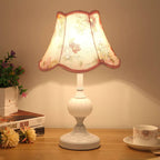 Nordic Vintage Floral Glass Fabric 1-Light Table Lamp Lumendat