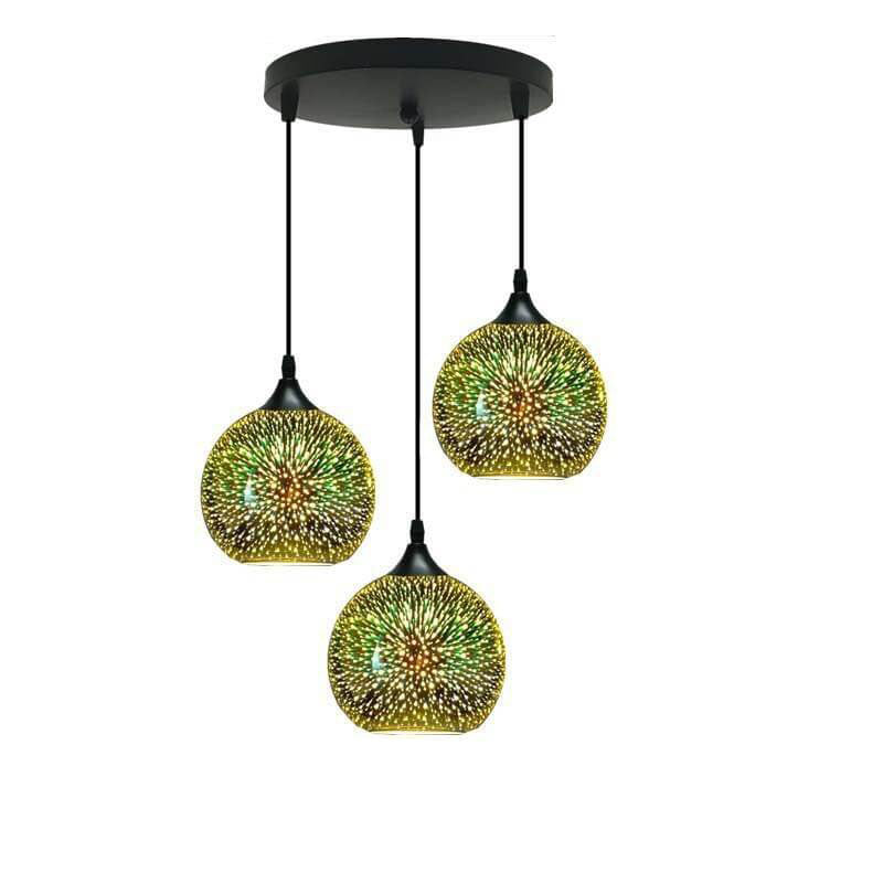 Modern Creative 3d Colorful Fireworks Glass Dome 2/3 Light Island Light Chandelier
