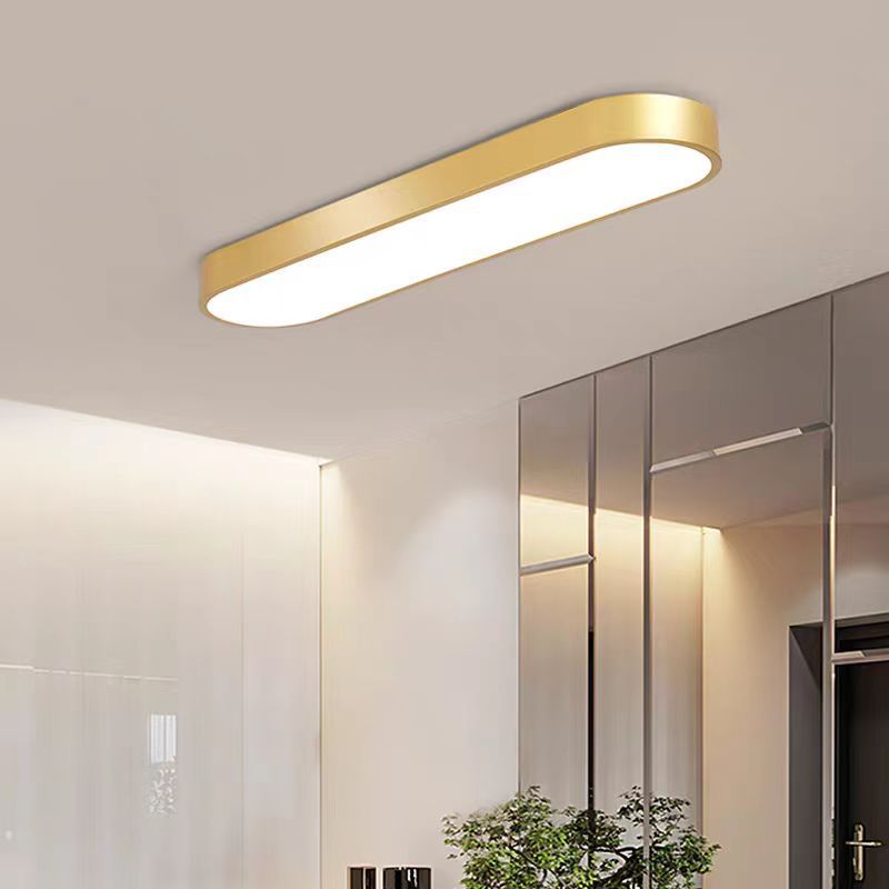 Modern Minimalist Elliptical Strip Iron Acrylic LED Flush Mount Ceiling Light For Hallway Lumendat