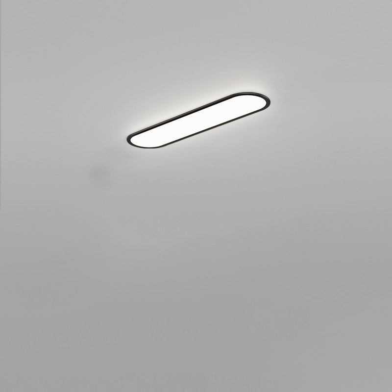Modern Minimalist Iron Aluminum Acrylic Strip Elliptical LED Flush Mount Ceiling Light for Hallway