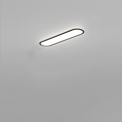 Modern Minimalist Iron Aluminum Acrylic Strip Elliptical LED Flush Mount Ceiling Light for Hallway