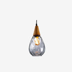 Water Ripple Glass 1-light Drop Shaped Pendant Light Lumendat