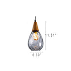 Water Ripple Glass 1-light Drop Shaped Pendant Light Lumendat