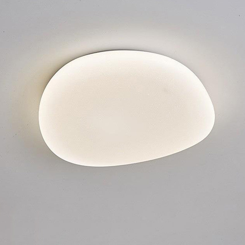 Modern Minimalist Pebble Shape Acrylic Hardware LED Flush Mount Ceiling Light For Bedroom Lumendat