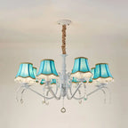 Modern Creative Cone Iron Crystal Fabric 5/6/8 Light Chandelier Lumendat