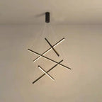 Nordic Light Luxury Iron Aluminum Geometric Line Combination LED Chandelier Lumendat