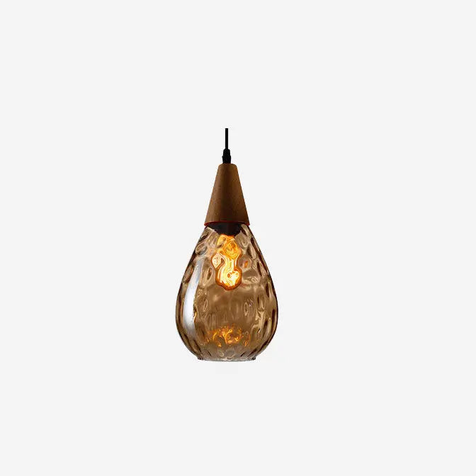 Water Ripple Glass 1-light Drop Shaped Pendant Light Lumendat