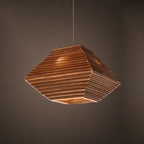 Contemporary Retro Paper Elliptic Spherical Bell Trapezoid Semicircle Polygonal 1-light Pendant Light for Dining Room BulbSquare