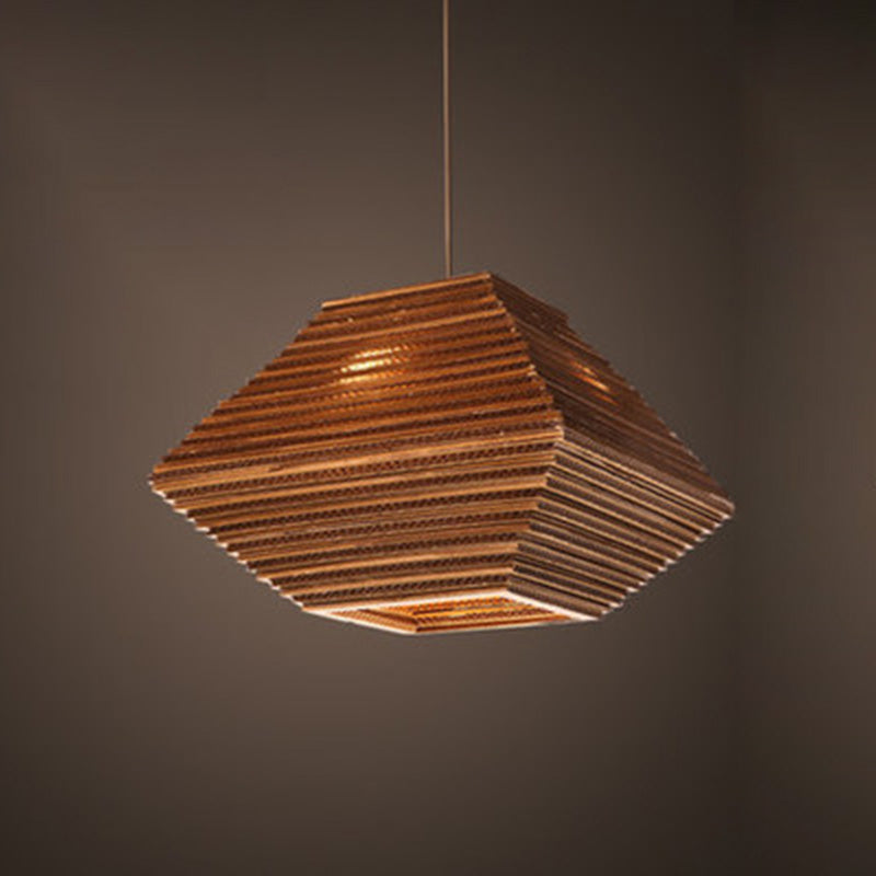 Contemporary Retro Paper Elliptic Spherical Bell Trapezoid Semicircle Polygonal 1-light Pendant Light for Dining Room