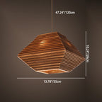 Contemporary Retro Paper Elliptic Spherical Bell Trapezoid Semicircle Polygonal 1-light Pendant Light for Dining Room BulbSquare