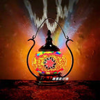 Moroccan Stained Glass Round Pot USB Rechargeable LED Portable Table Lamp Lumendat