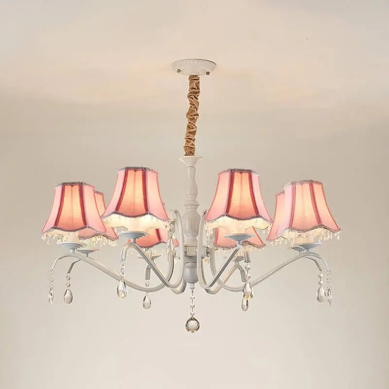 Modern Creative Cone Iron Crystal Fabric 5/6/8 Light Chandelier Lumendat