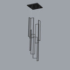Modern Minimalist Iron Aluminum Silica Rectangular Square Ceiling Plate LED Chandelier for Stairway BulbSquare