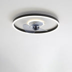 Contemporary Nordic Round Iron Silicone Aluminum Invisible LED Flush Mount Ceiling Fan Light For Living Room & Bedroom Lumendat