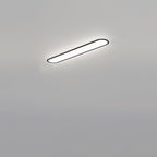 Modern Minimalist Iron Aluminum Acrylic Strip Elliptical LED Flush Mount Ceiling Light for Hallway