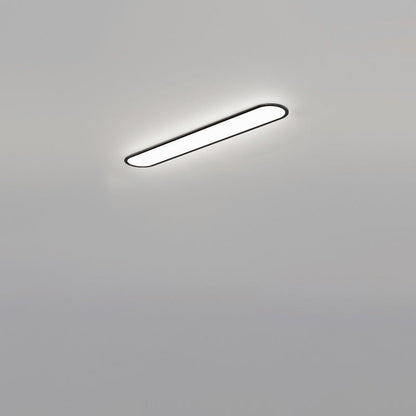 Modern Minimalist Iron Aluminum Acrylic Strip Elliptical LED Flush Mount Ceiling Light for Hallway