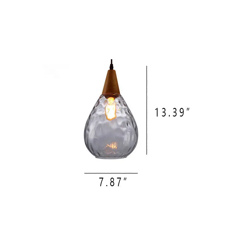 Water Ripple Glass 1-light Drop Shaped Pendant Light Lumendat