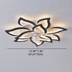 Scandinavian Modern Luxury Flower Iron Acrylic Plastic LED Flush Mount Ceiling Fan Light Lumendat