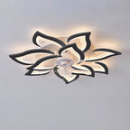 Scandinavian Modern Luxury Flower Iron Acrylic Plastic LED Flush Mount Ceiling Fan Light Lumendat