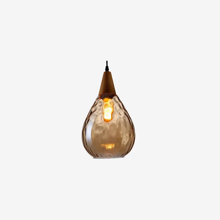 Water Ripple Glass 1-light Drop Shaped Pendant Light Lumendat