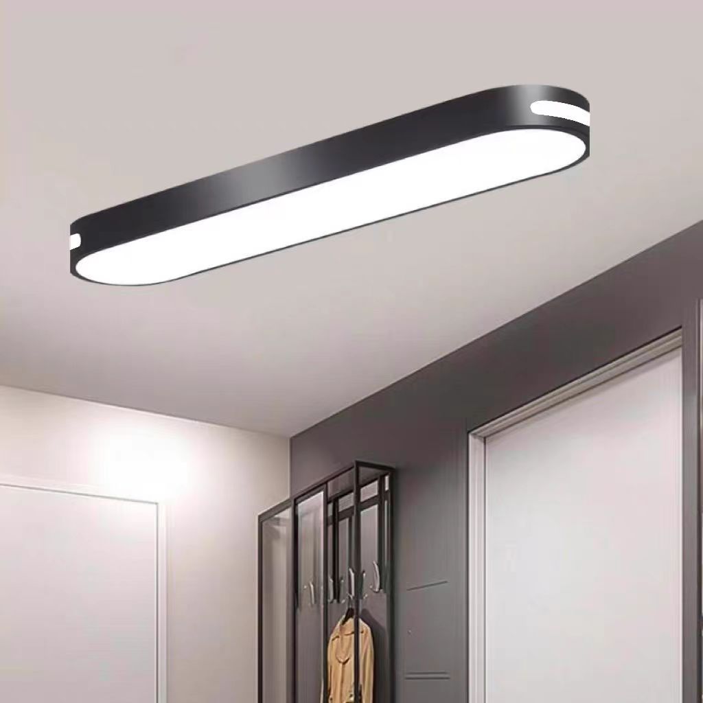 Modern Minimalist Elliptical Strip Iron Acrylic LED Flush Mount Ceiling Light For Hallway Lumendat