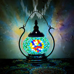 Moroccan Stained Glass Round Pot USB Rechargeable LED Portable Table Lamp Lumendat
