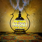 Moroccan Stained Glass Round Pot USB Rechargeable LED Portable Table Lamp Lumendat
