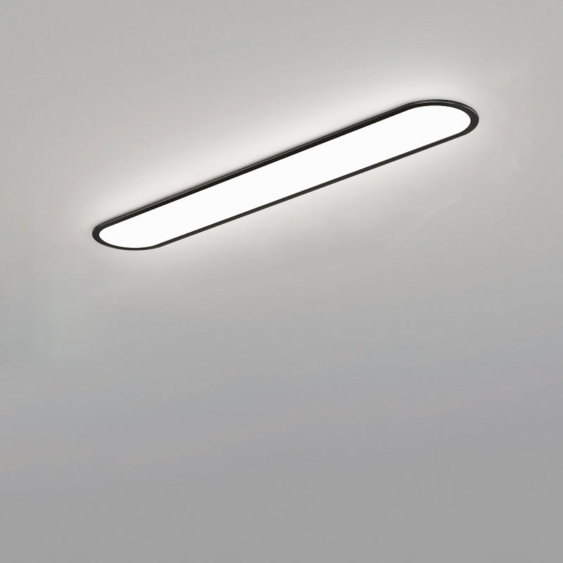Modern Minimalist Iron Aluminum Acrylic Strip Elliptical LED Flush Mount Ceiling Light for Hallway