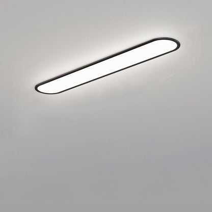 Modern Minimalist Iron Aluminum Acrylic Strip Elliptical LED Flush Mount Ceiling Light for Hallway