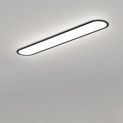 Modern Minimalist Iron Aluminum Acrylic Strip Elliptical LED Flush Mount Ceiling Light for Hallway