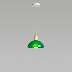 Modern Minimalist Glass Hemisphere 1-light Pendant Light BulbSquare