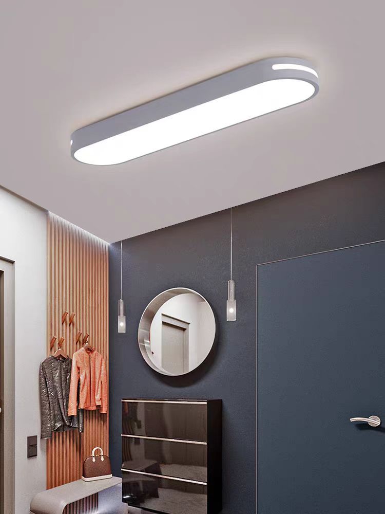 Modern Minimalist Elliptical Strip Iron Acrylic LED Flush Mount Ceiling Light For Hallway Lumendat