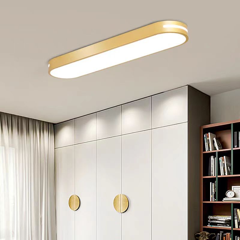 Modern Minimalist Elliptical Strip Iron Acrylic LED Flush Mount Ceiling Light For Hallway Lumendat