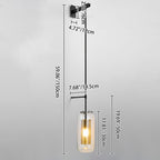 Modern Minimalist Cylinder Clear Glass 1-Light Long Wall Sconce Lamp For Living Room
