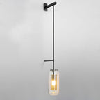 Modern Minimalist Cylinder Clear Glass 1-Light Long Wall Sconce Lamp For Living Room