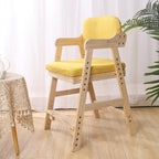 Lumendat Modern Minimalist Adjustable Solid Pine Wood Cotton Linen Foam Sponge Kids Chair For Bedroom Lumendat