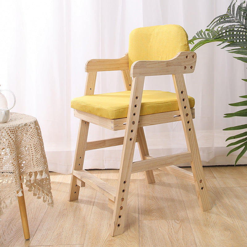 Lumendat Modern Minimalist Adjustable Solid Pine Wood Cotton Linen Foam Sponge Kids Chair For Bedroom Lumendat