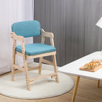 Lumendat Modern Minimalist Adjustable Solid Pine Wood Cotton Linen Foam Sponge Kids Chair For Bedroom Lumendat