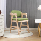 Lumendat Modern Minimalist Adjustable Solid Pine Wood Cotton Linen Foam Sponge Kids Chair For Bedroom Lumendat