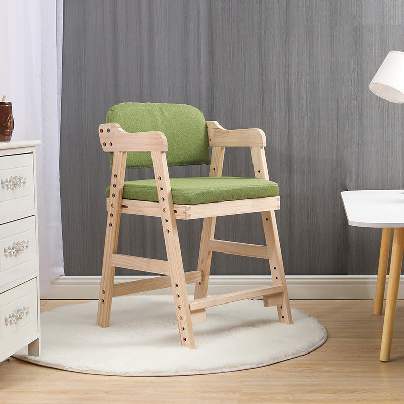Lumendat Modern Minimalist Adjustable Solid Pine Wood Cotton Linen Foam Sponge Kids Chair For Bedroom Lumendat