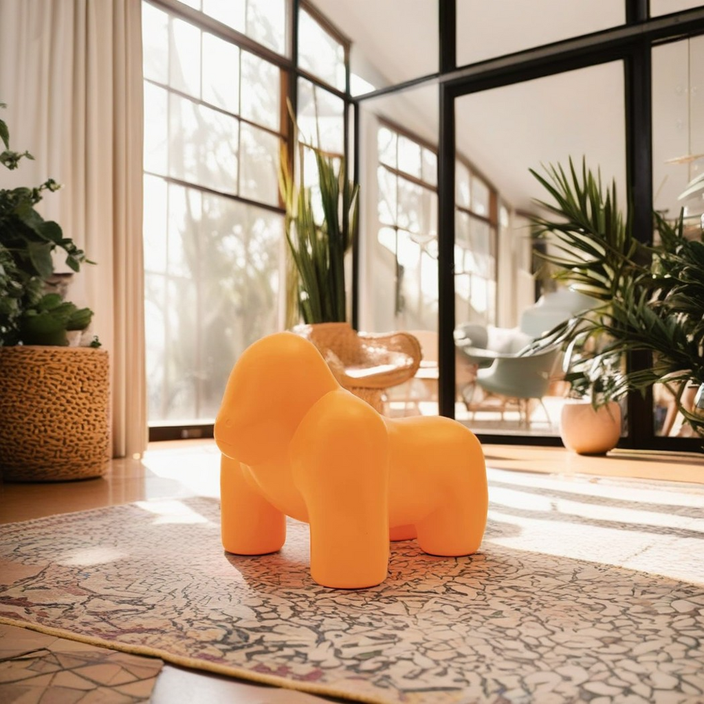 Lumendat Contemporary Scandinavian Kids PP Plastic Gorilla Leisure Chair Stool Backless For Living Room Lumendat