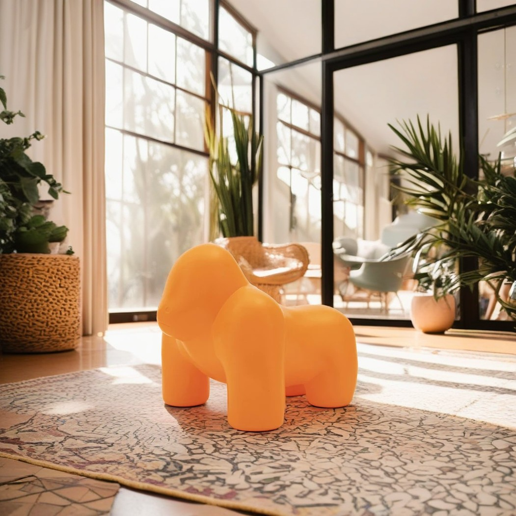 Lumendat Contemporary Scandinavian Kids PP Plastic Gorilla Leisure Chair Stool Backless For Living Room Lumendat