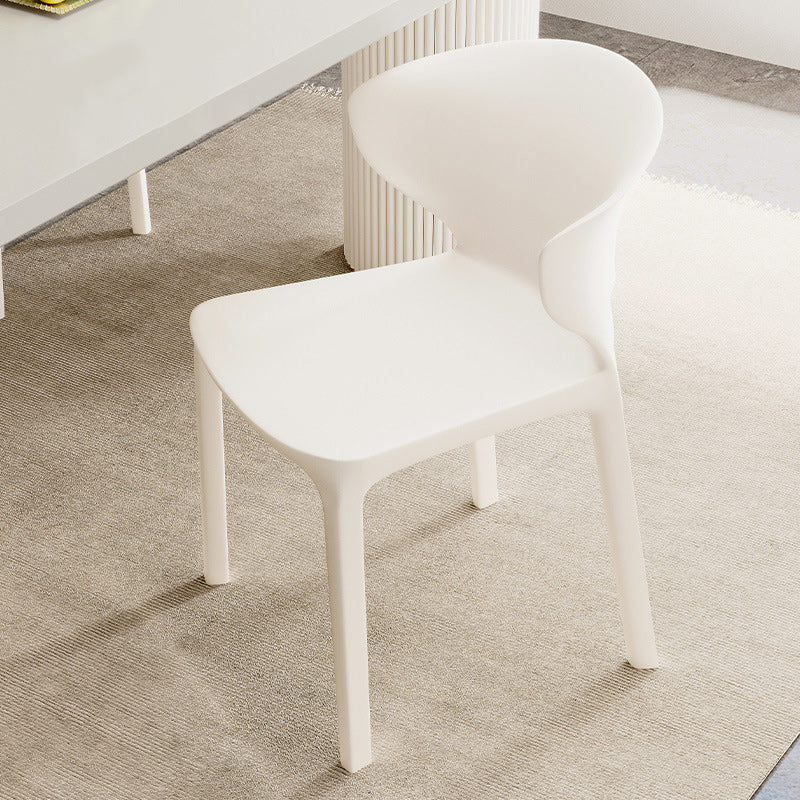 Contemporary Scandinavian PP Plastic Square Ergonomivally Design Stackable Dining Chair Backrest For Dining Room DFM-F