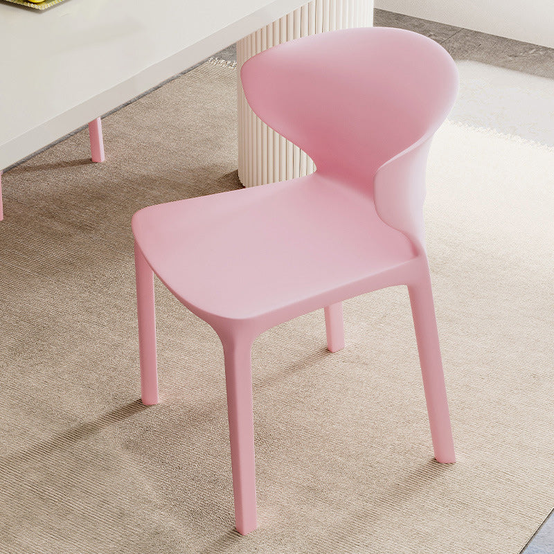 Contemporary Scandinavian PP Plastic Square Ergonomivally Design Stackable Dining Chair Backrest For Dining Room DFM-F