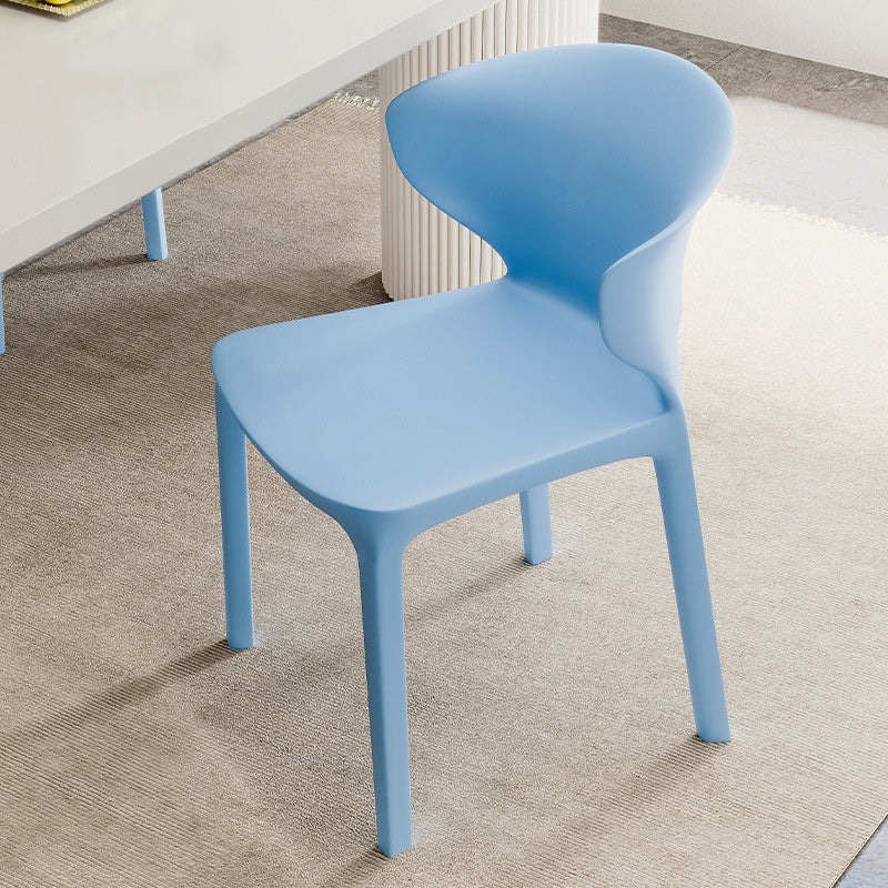 Contemporary Scandinavian PP Plastic Square Ergonomivally Design Stackable Dining Chair Backrest For Dining Room DFM-F