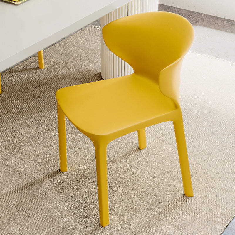 Contemporary Scandinavian PP Plastic Square Ergonomivally Design Stackable Dining Chair Backrest For Dining Room DFM-F