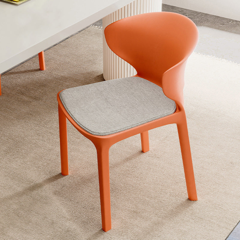 Contemporary Scandinavian PP Plastic Square Ergonomivally Design Stackable Dining Chair Backrest For Dining Room