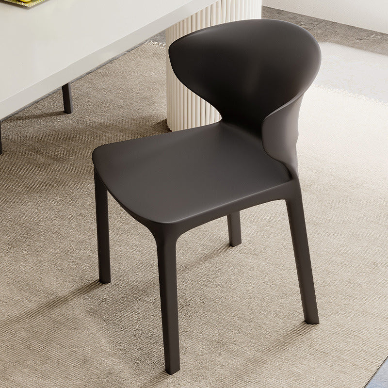 Contemporary Scandinavian PP Plastic Square Ergonomivally Design Stackable Dining Chair Backrest For Dining Room DFM-F