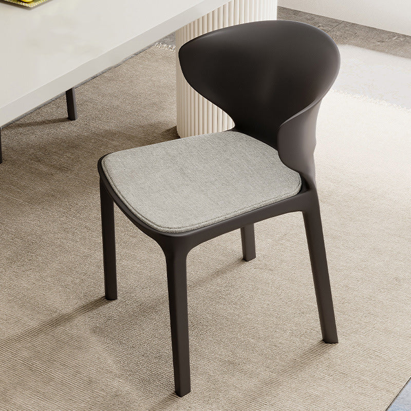 Contemporary Scandinavian PP Plastic Square Ergonomivally Design Stackable Dining Chair Backrest For Dining Room DFM-F