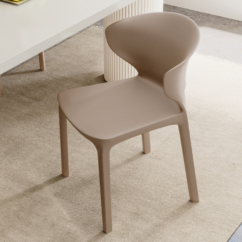 Contemporary Scandinavian PP Plastic Square Ergonomivally Design Stackable Dining Chair Backrest For Dining Room DFM-F